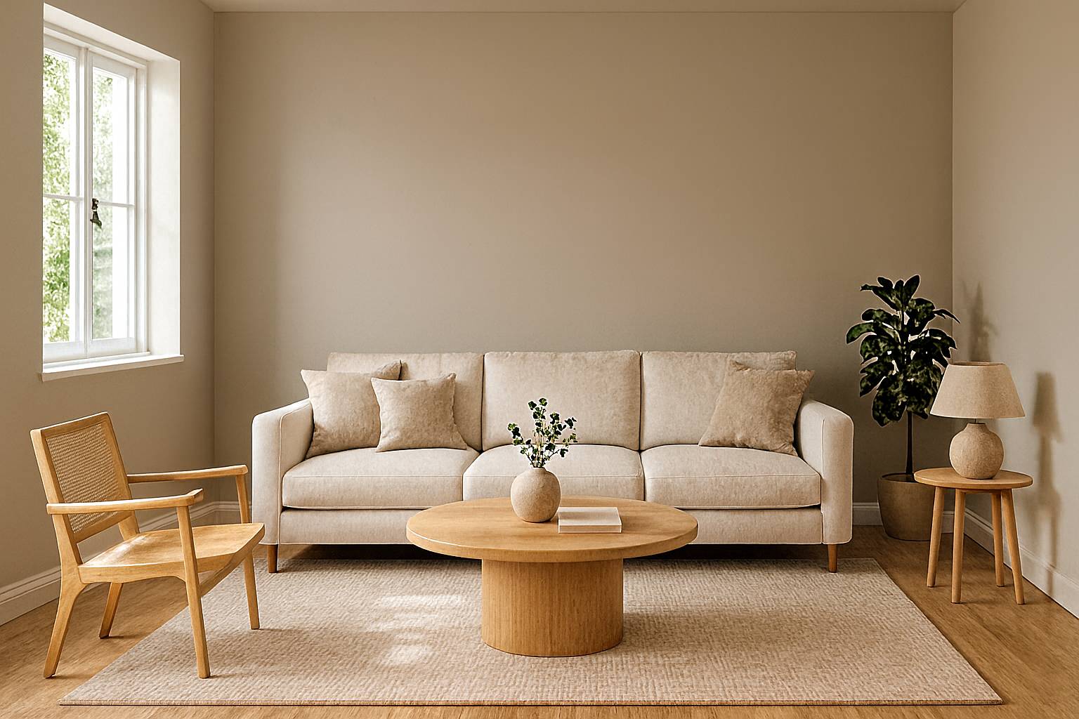 Room with first wall paint color preview