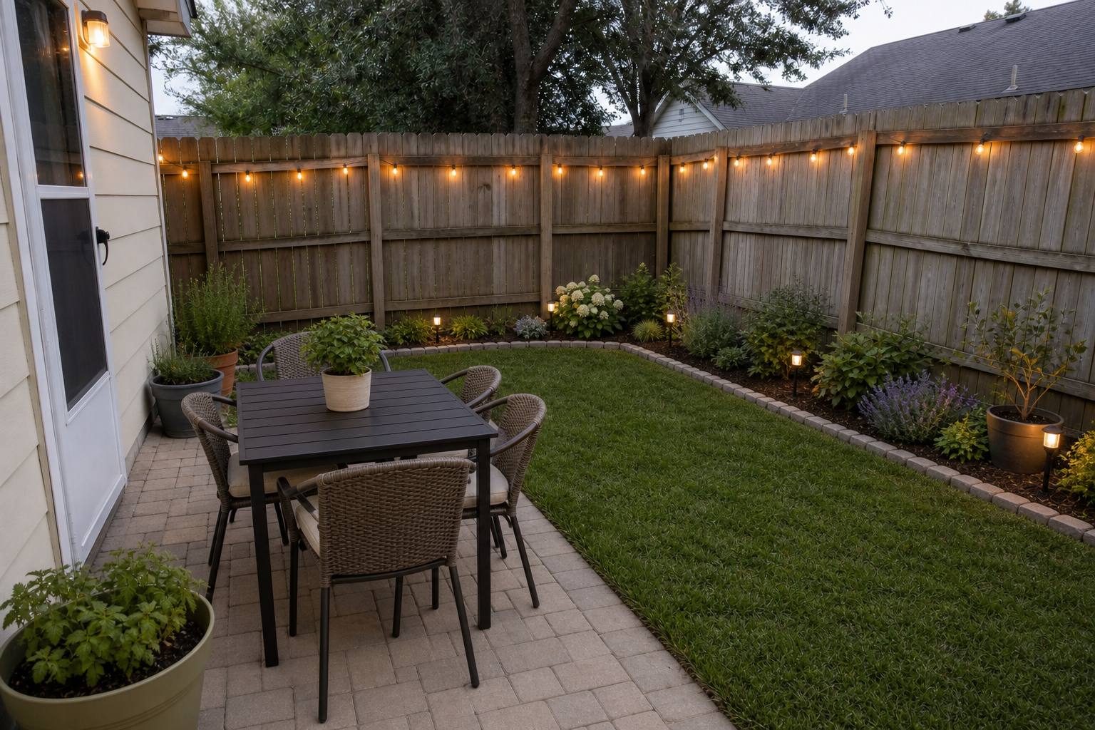 AI yard design after landscaping and patio improvements